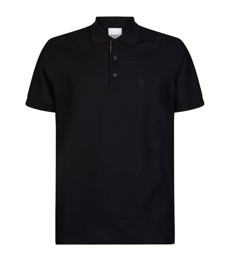 burberry pique polo|Cotton Polo Shirt in Black .